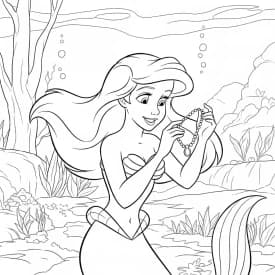 Desenhos da Ariel para Imprimir e Colorir