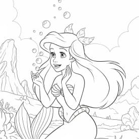 Desenhos da Ariel para Imprimir e Colorir