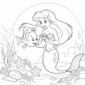 Desenhos da Ariel para Imprimir e Colorir