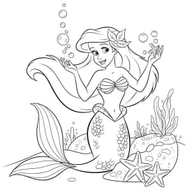 Desenhos da Ariel para Imprimir e Colorir