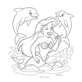 Desenhos da Ariel para Imprimir e Colorir