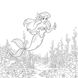 Desenhos da Ariel para Imprimir e Colorir