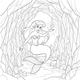 Desenhos da Ariel para Imprimir e Colorir