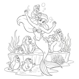 Desenhos da Ariel para Imprimir e Colorir
