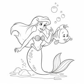 Desenhos da Ariel para Imprimir e Colorir