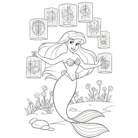 Desenhos da Ariel para Imprimir e Colorir