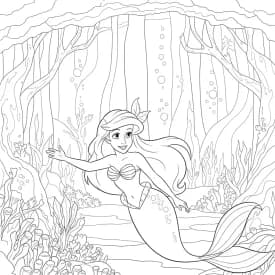 Desenhos da Ariel para Imprimir e Colorir