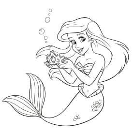 Desenhos da Ariel para Imprimir e Colorir