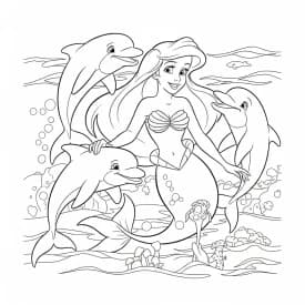 Desenhos da Ariel para Imprimir e Colorir