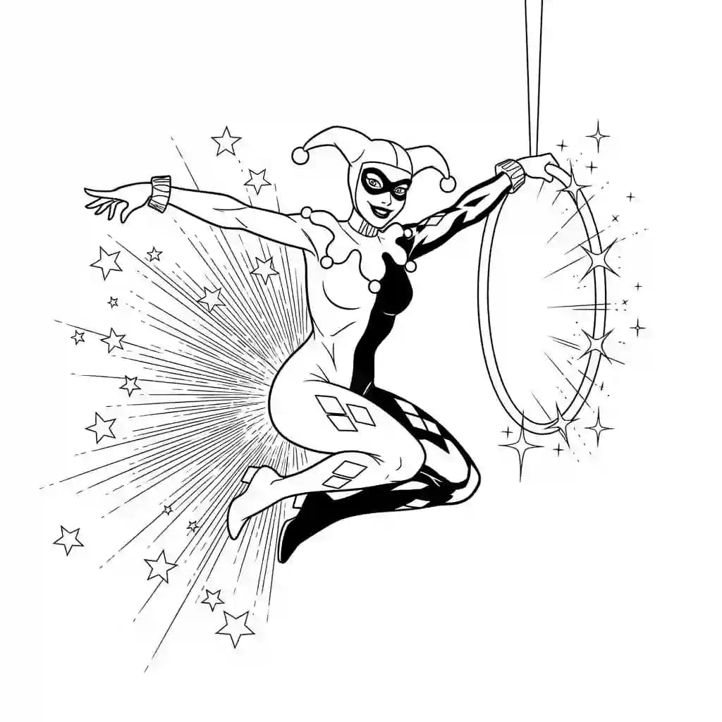 Desenhos da Arlequina para Imprimir e Colorir