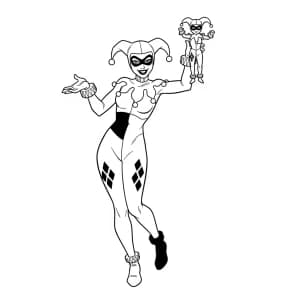 Desenhos da Arlequina para Imprimir e Colorir
