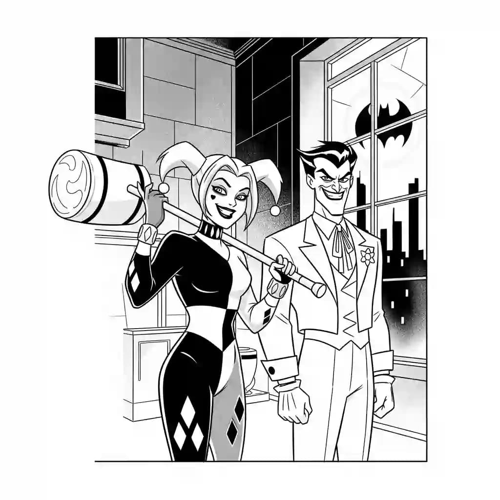 Desenhos da Arlequina para Imprimir e Colorir