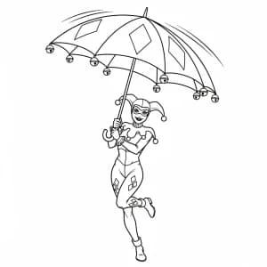 Desenhos da Arlequina para Imprimir e Colorir