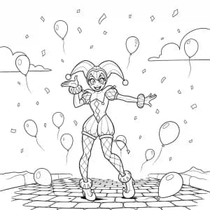 Desenhos da Arlequina para Imprimir e Colorir