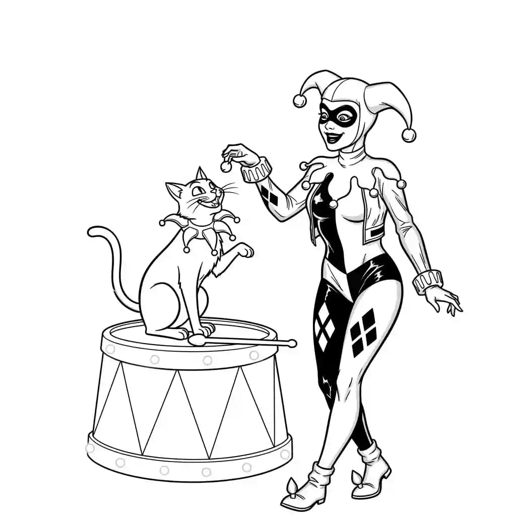 Desenhos da Arlequina para Imprimir e Colorir