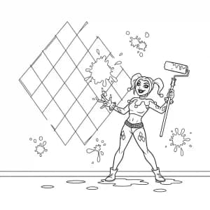 Desenhos da Arlequina para Imprimir e Colorir