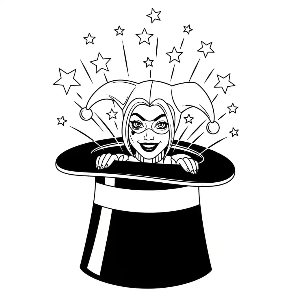 Desenhos da Arlequina para Imprimir e Colorir