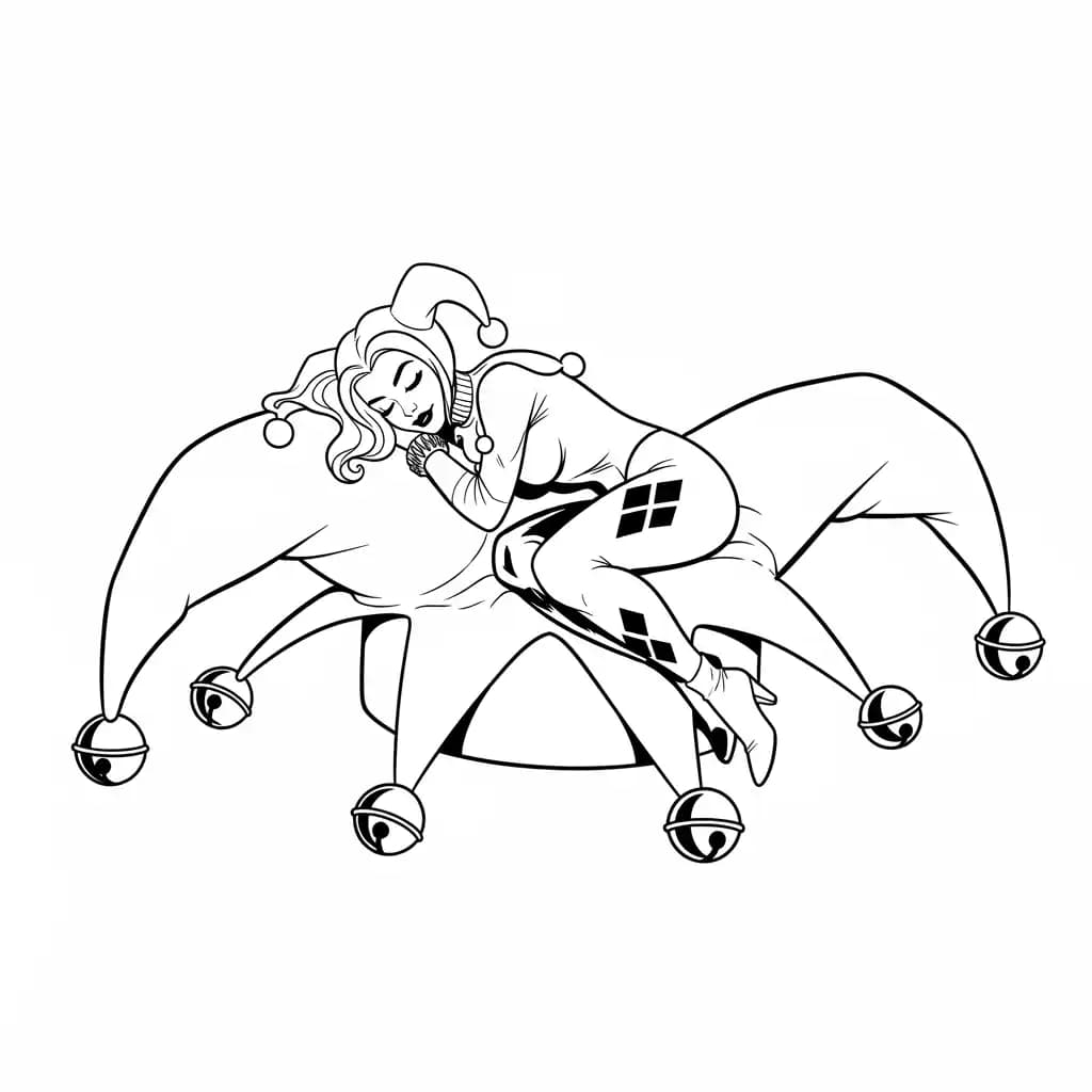 Desenhos da Arlequina para Imprimir e Colorir