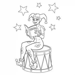 Desenhos da Arlequina para Imprimir e Colorir