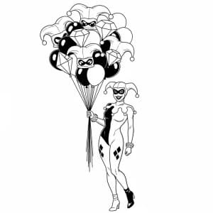 Desenhos da Arlequina para Imprimir e Colorir