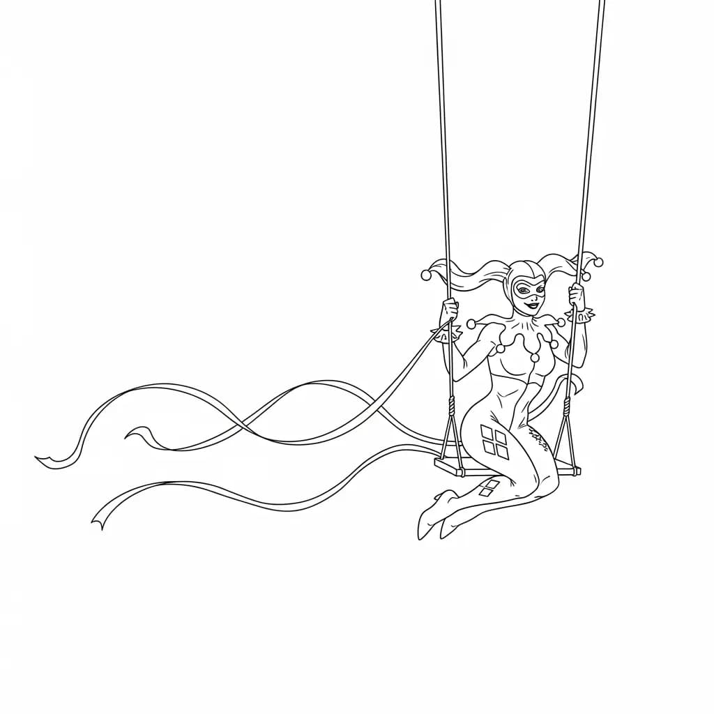 Desenhos da Arlequina para Imprimir e Colorir