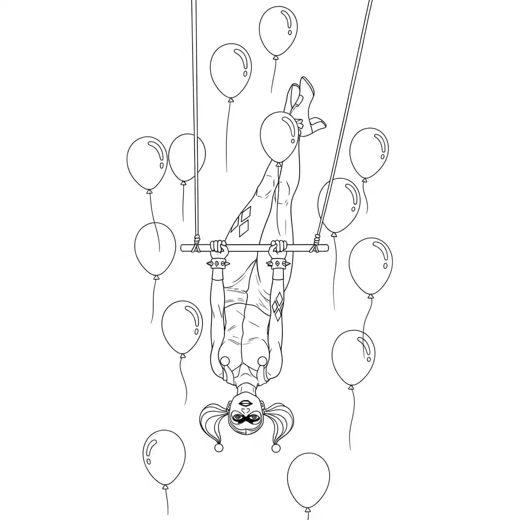 Desenhos da Arlequina para Imprimir e Colorir