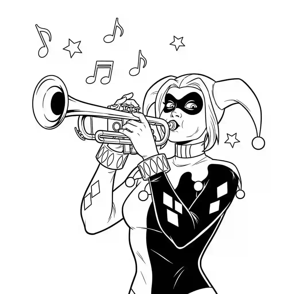 Desenhos da Arlequina para Imprimir e Colorir