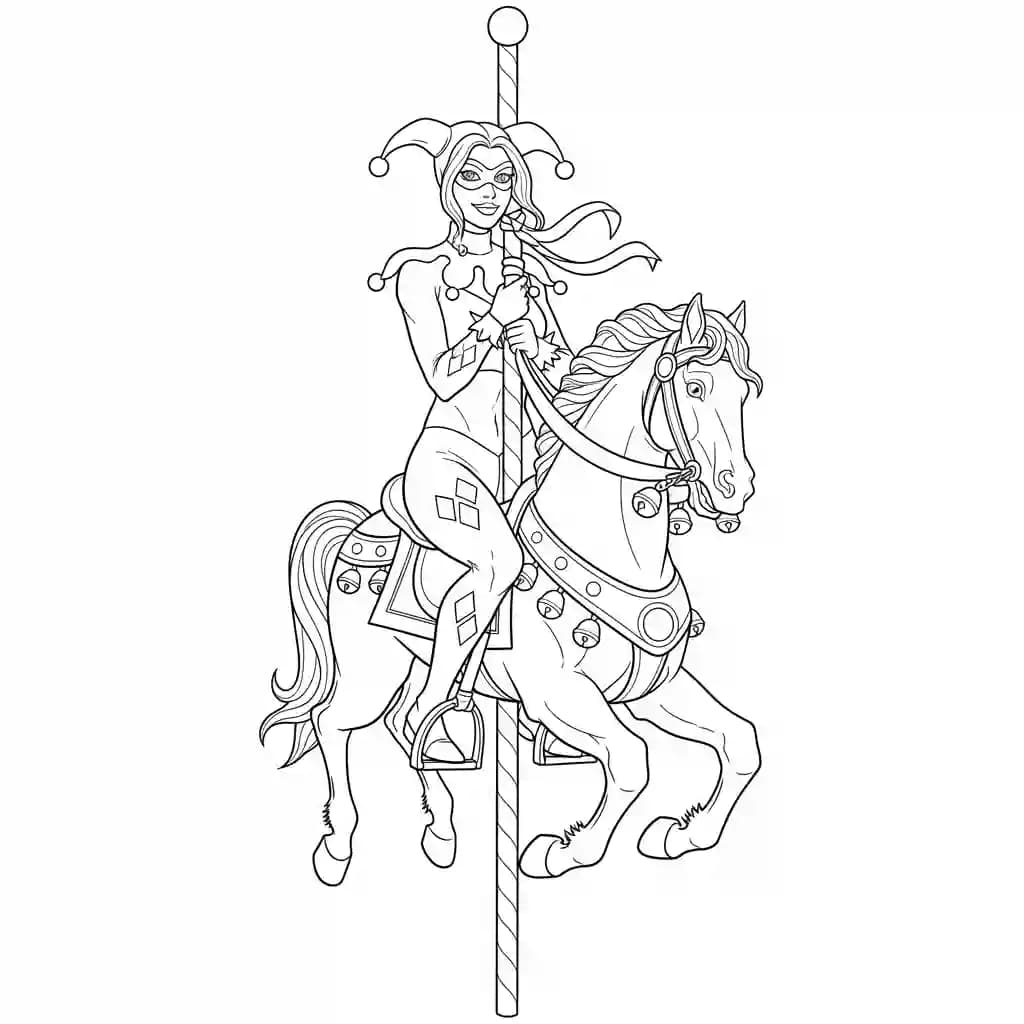 Desenhos da Arlequina para Imprimir e Colorir