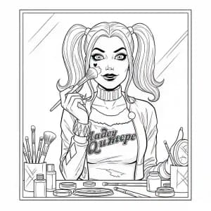 Desenhos da Arlequina para Imprimir e Colorir