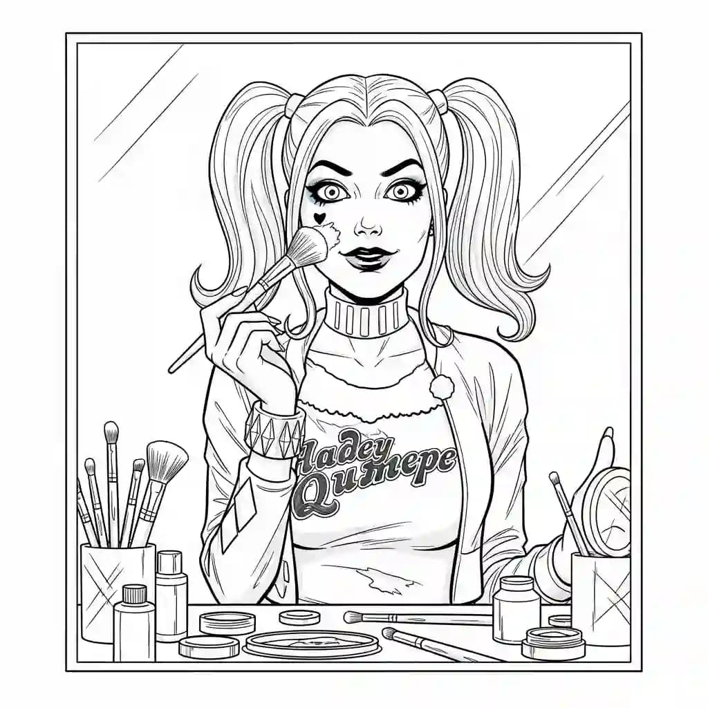 Desenhos da Arlequina para Imprimir e Colorir