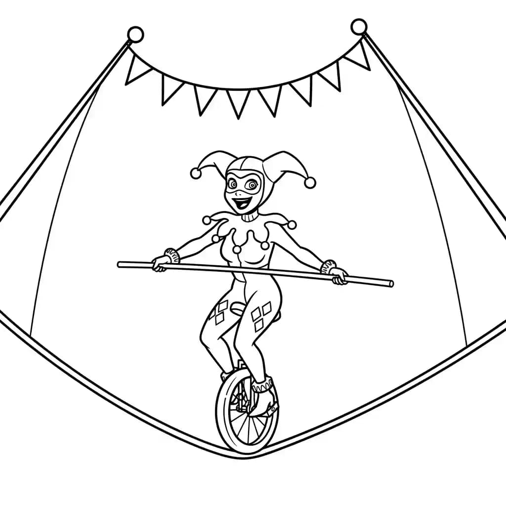 Desenhos da Arlequina para Imprimir e Colorir