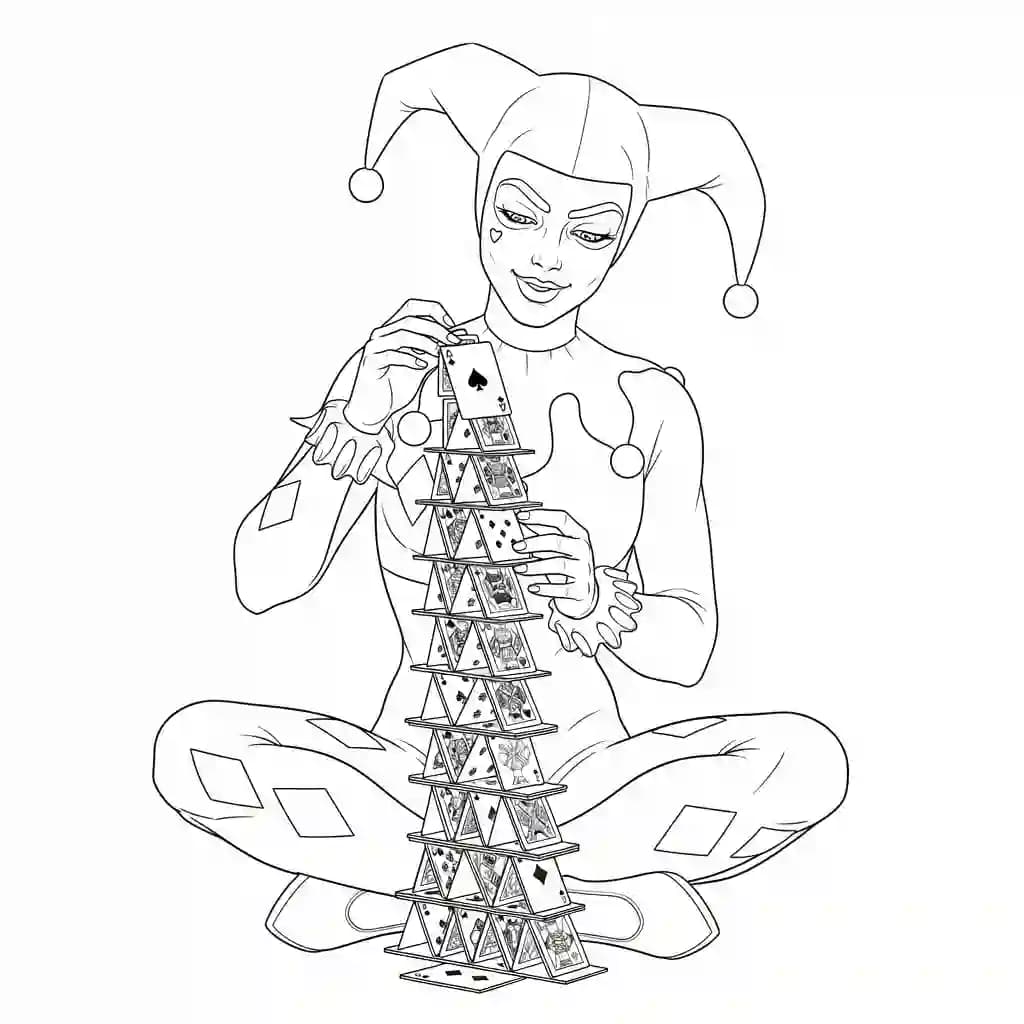 Desenhos da Arlequina para Imprimir e Colorir