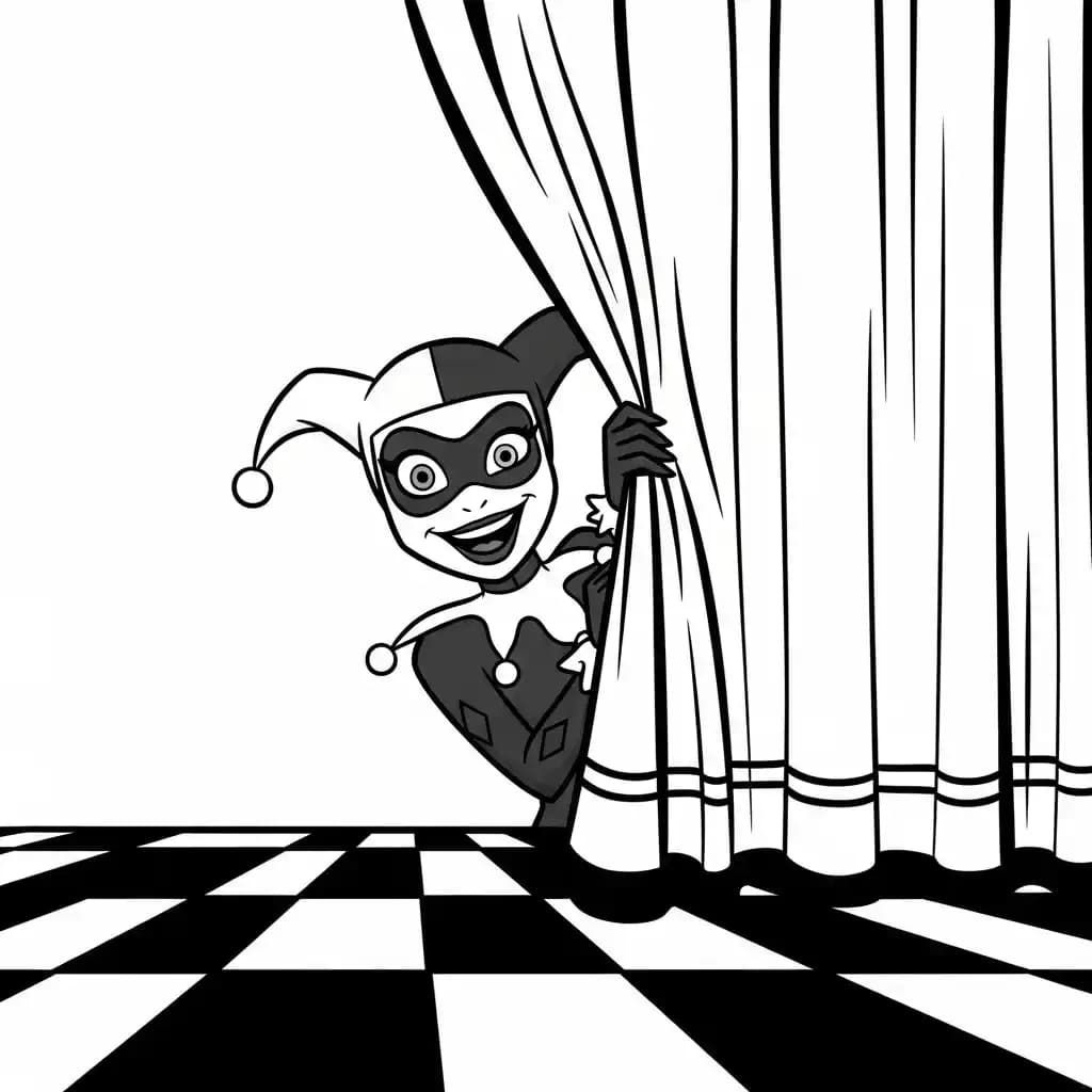 Desenhos da Arlequina para Imprimir e Colorir