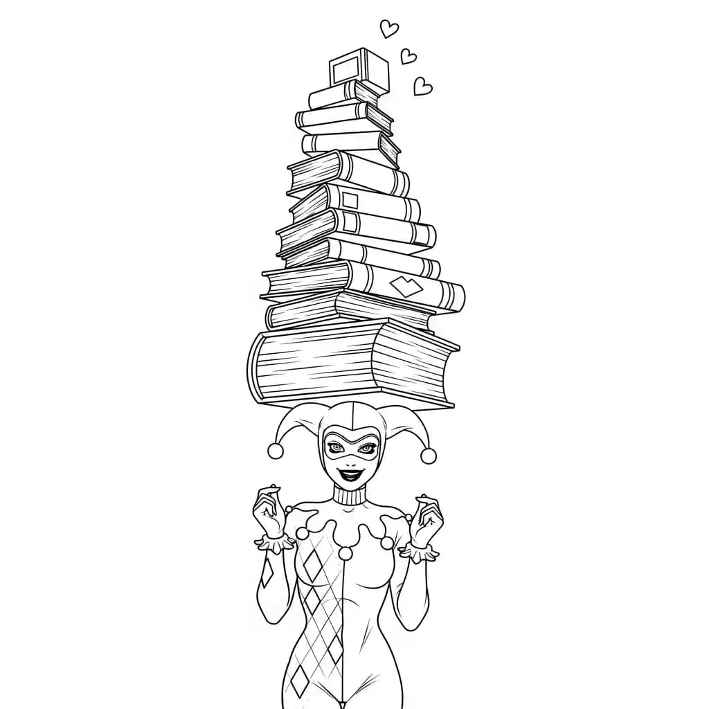 Desenhos da Arlequina para Imprimir e Colorir