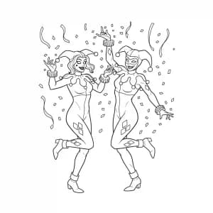 Desenhos da Arlequina para Imprimir e Colorir