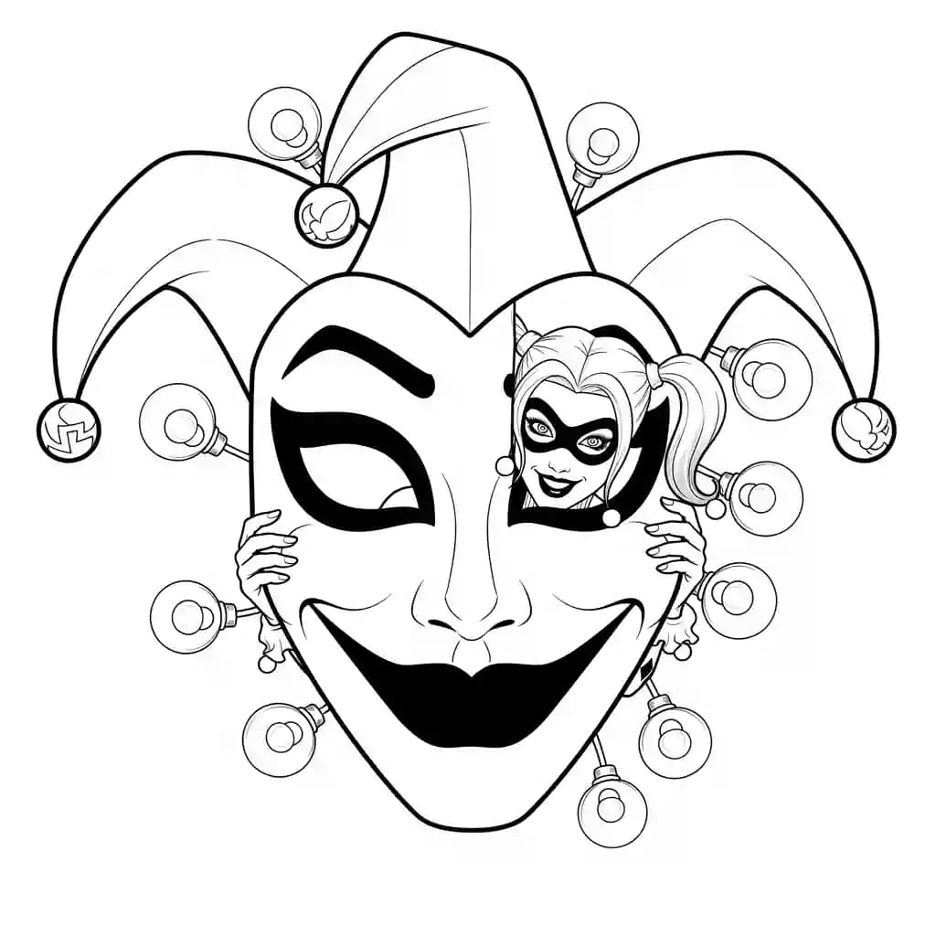 Desenhos da Arlequina para Imprimir e Colorir
