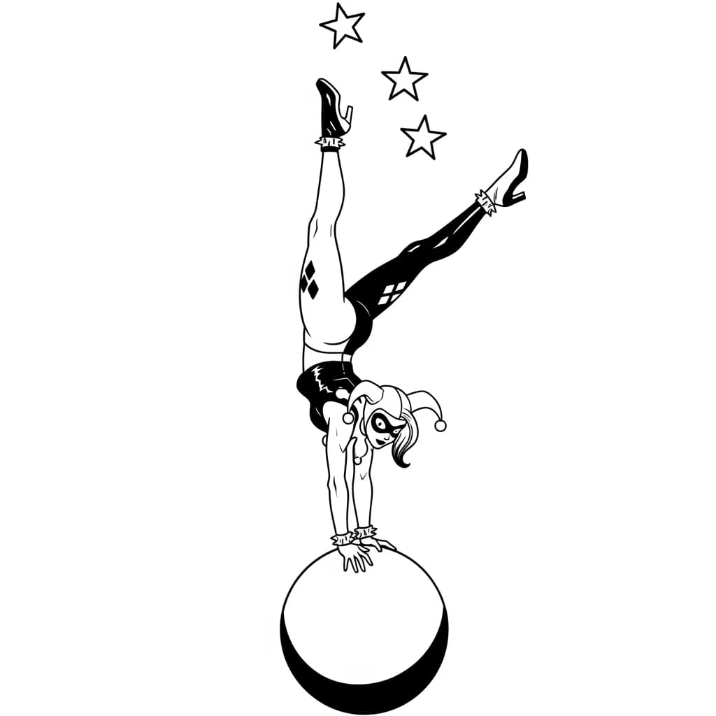 Desenhos da Arlequina para Imprimir e Colorir