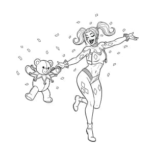 Desenhos da Arlequina para Colorir Desenhos da Arlequina para Imprimir e Colorir