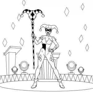 Desenhos da Arlequina para Imprimir e Colorir