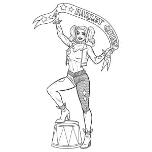 Desenhos da Arlequina para Imprimir e Colorir