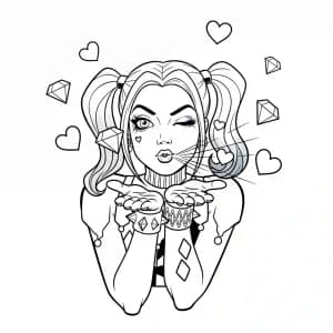 Desenhos da Arlequina para Colorir Desenhos da Arlequina para Imprimir e Colorir