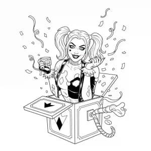 Desenhos da Arlequina para Imprimir e Colorir