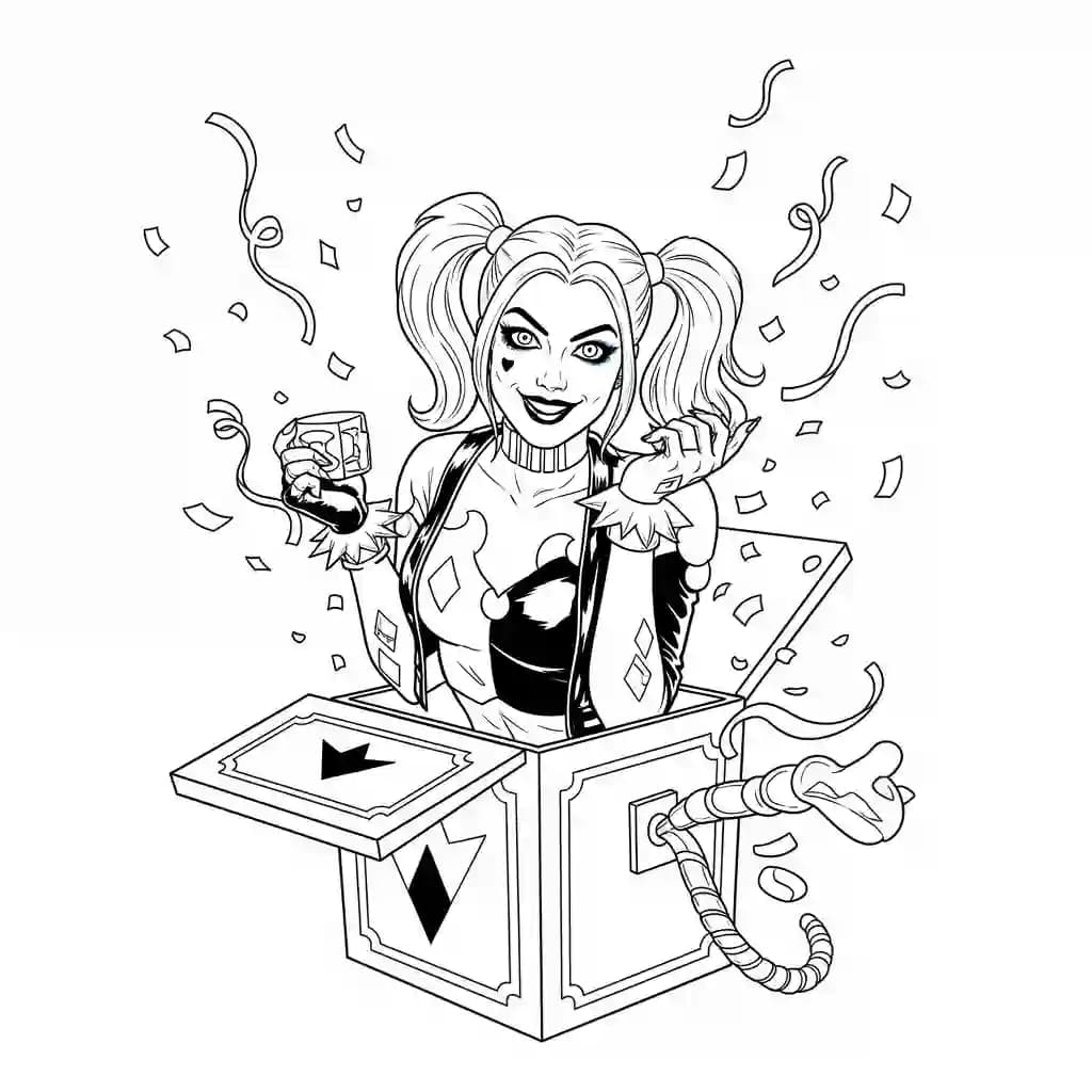 Desenhos da Arlequina para Imprimir e Colorir