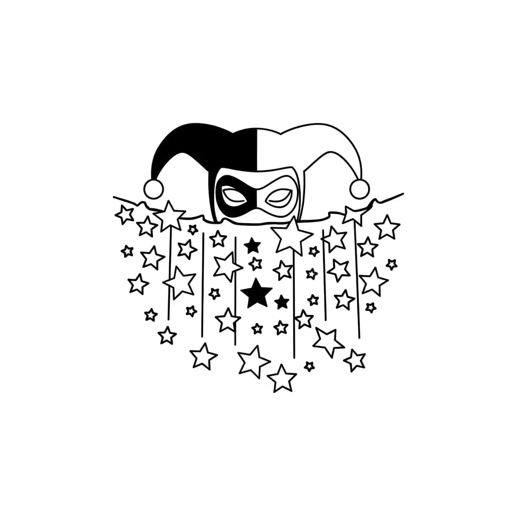 Desenhos da Arlequina para Imprimir e Colorir