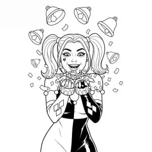 Desenhos da Arlequina para Imprimir e Colorir