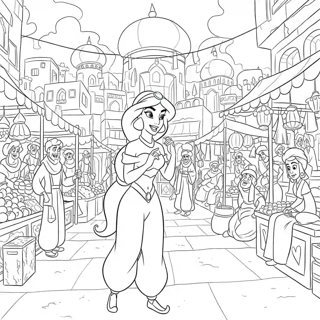 Desenhos da Jasmine para Colorir