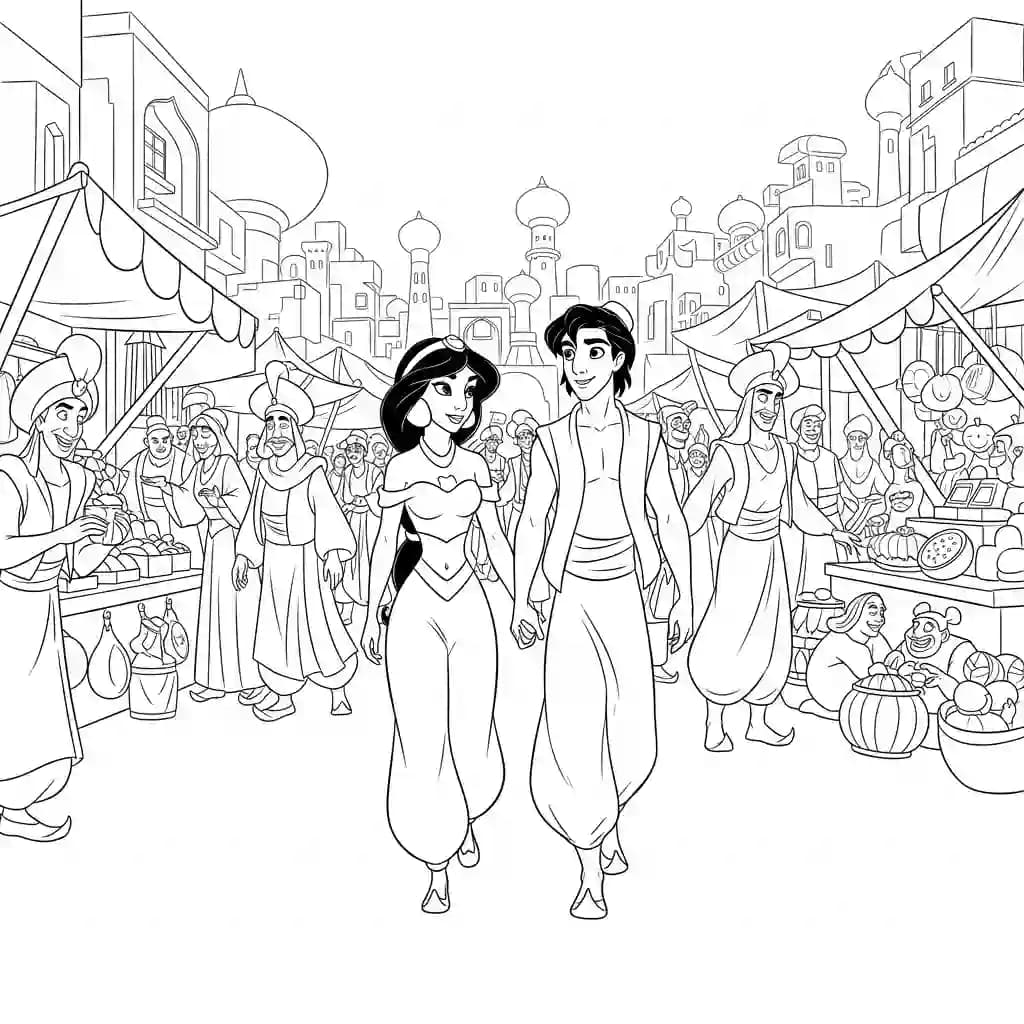 Desenhos da Jasmine para Colorir