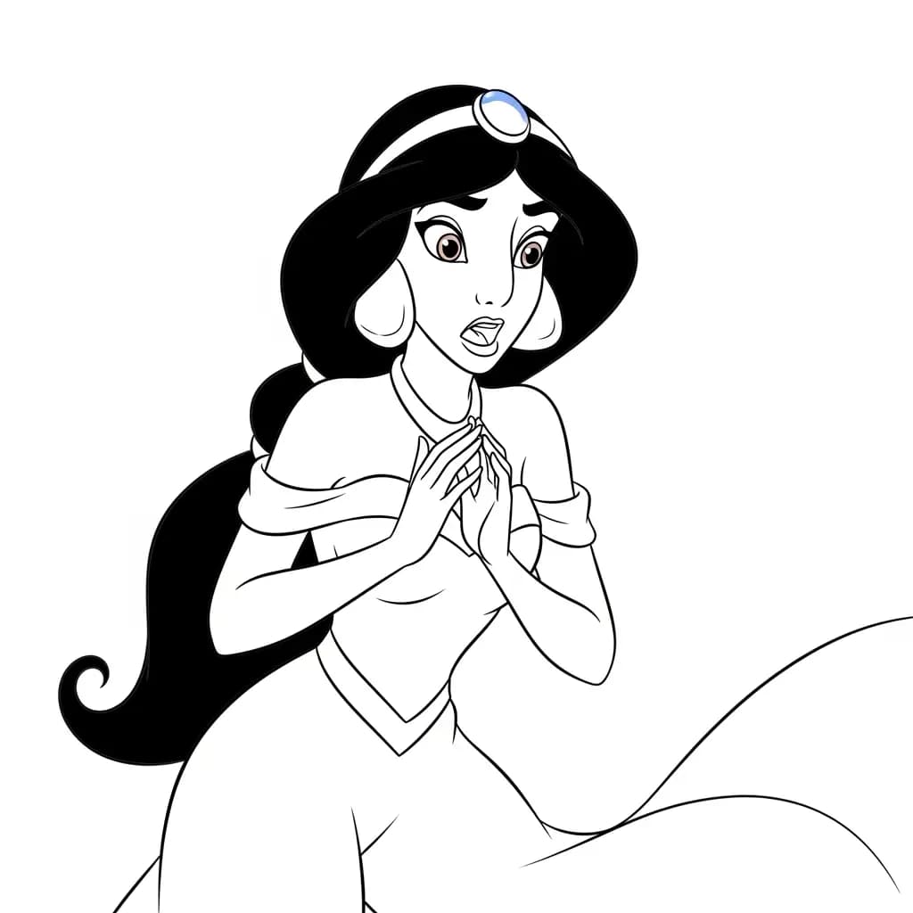 Desenhos da Jasmine para Colorir
