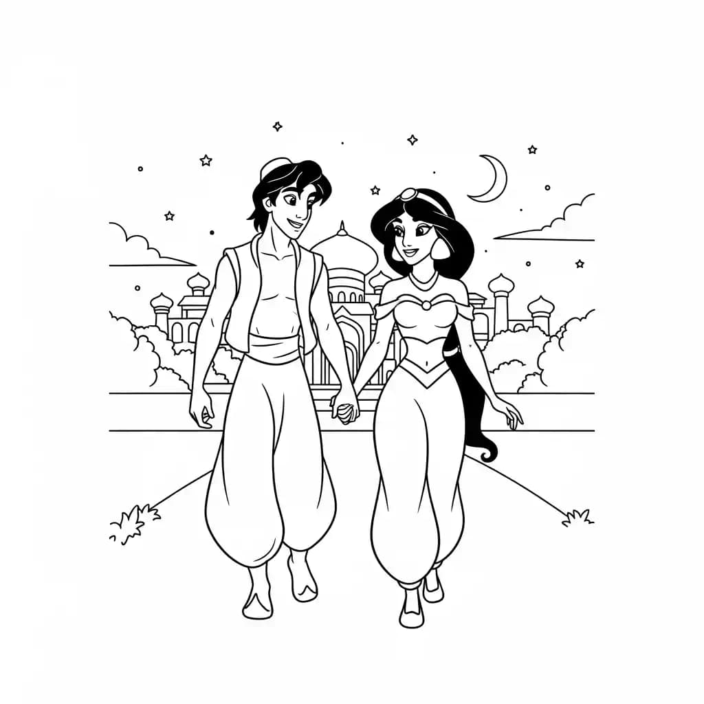 Desenhos da Jasmine para Colorir