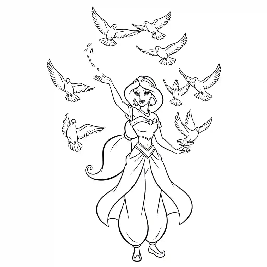Desenhos da Jasmine para Colorir